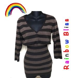 H&M maternity top. Brown stripes. Small